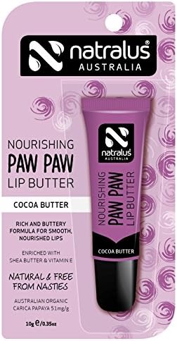Natralus Australia Nourishing Paw Paw Lip Butter Carded, 10 g, Cocoa Butter