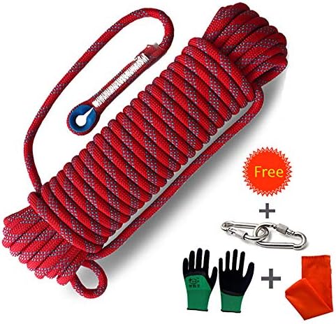 Procity Climbing Rope Professional Outdoor Static Rock Climbing Rope,Escape Rope Ice Climbing Equipment Fire Rescue Parachute Rope