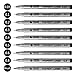 [9 Packs] Browill Fineliner Pens, Micro-line Writing Drawing Markers With Waterproof Archival Ink 9 Tips For Sketching, Anime, Artist Illustration, Signature, Office Documents, Scrapbooking Black