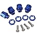Mxfans 4pcs Dark Blue Extension Wheel Hex Hub RC 1:10 Model Car N10178 Extension Hex Drive Adaptor Aluminum Alloy Upgrade RC Wheel Hex Combiner Coupler 12mm -17mm