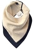 Kishu Baby Bandana Bib for Boys, Solid Reversible, One Size Multicolor (khaki/navy)