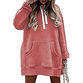 Women Oversized Hoodie Dress Pullover Winter Kangaroo Pocket Sweatshirt Fall Tops Casual Loungewear