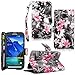 Galaxy S6 Active Case - Cellularvilla Pu Leather Wallet Flip Open Pocket ID Card Holder Slots Case Pouch Cover Fold Stand with Wrist Strap for Samsung Galaxy S6 Active SM-G890 (Black+Pink_Flower)