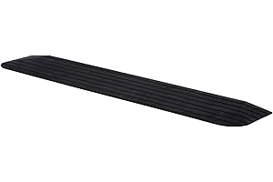 Silver Spring Solid Rubber Threshold Ramp for Wheelchairs, Scooters & More, 0.5" Rise, Black - Heavy-Duty and Portable Doorway Ramps for Mobility Aid