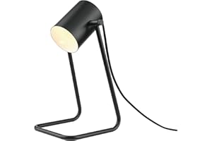 Globe Electric 52299 Sahara 14" Desk Lamp, Matte Black, Swing Shade, in-Line On/Off Rocker Switch