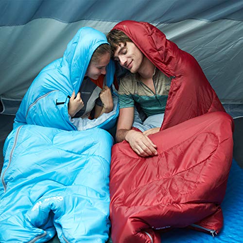 SEMOO Envelope Sleeping Bag - Lightweight Portable, Water Resistant, Comfort with Compression Sack Traveling, Backpacking, Camping, Hiking, Temp Rating 20F/-6C - Great for 4 Season