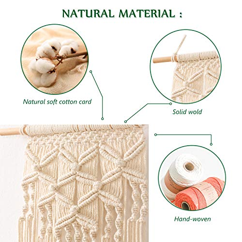 Ossier Macrame Wall Hanging Woven Boho Chic Wall Decor, Wall Hanging Decor for Apartment, Dorm Room, Party Decorations, Home Decoration, 16\