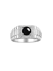 Rylos Men's Ring Sterling Silver Ring, 7MM Round