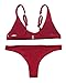 MOOSKINI Women's Strap Bathing Suit 6pcs Swimsuit Top Brazilian Bottom Padding Bikini Set