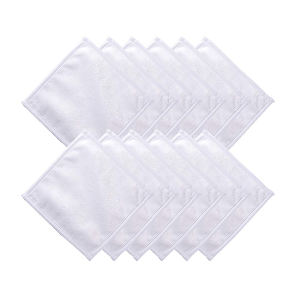 PYD Life 12 Pack Sublimation Blanks White Towel 12 Inch Bathroom Face Hand Towel Kitchen Tea Dish Drying Cotton High Absorbent Polyester Towel for Heat Press Transfer Print