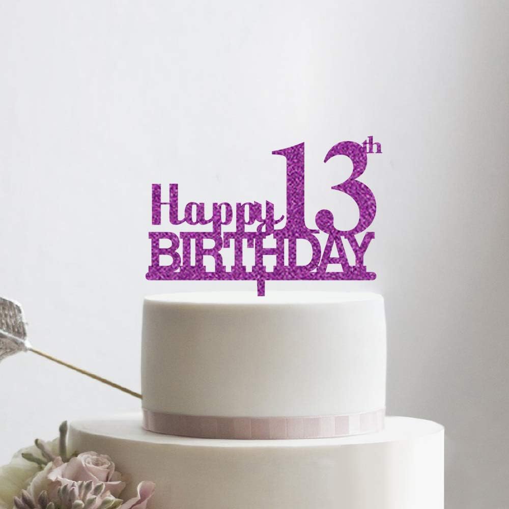 Amazon Com Kiskistonite Happy 13th Birthday Cake Topper