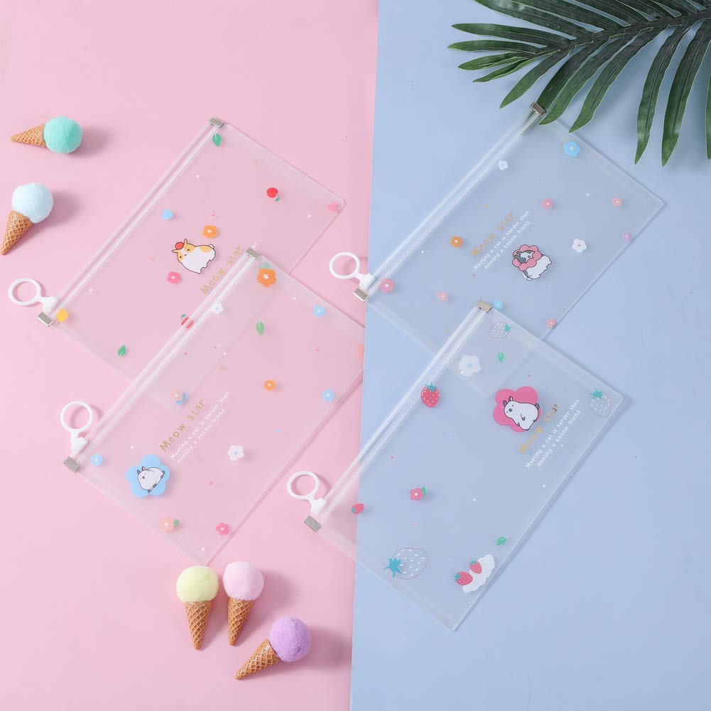 4PCS Face Cover Organizer Case Zipper Storage Bag Cosmetic Container Portable Face Covers Clips Mini Travel Bags Set of Assorted Colors Blue Pink Clear Green (Clear 4pcs)