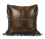 HiEnd Accents Faux Leather Panel Accent Pillow