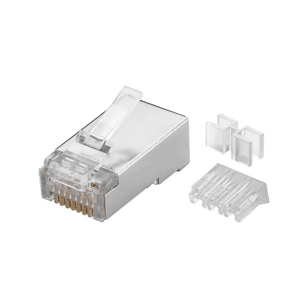 Goobay 72502 RJ45 Plug, CAT 6a, STP Shielded, Pack of 10