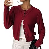 Sweetmoon Cropped Cardigan Sweaters for Women Lightweight, Knit Wool Button Up Cardigan, Fall Sweaters for Women Trendy
