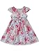 Bonny Billy Big Girl's Cap Sleeve Printed Woven Cotton Swing Skirt Dress