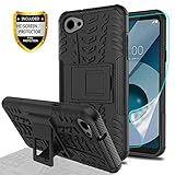 YmhxcY LG Q6 Phpne Cases,LG Q6 Plus Case,LG G6 Mini/LG Q6+ Case with HD Screen Protector,Military Armor Drop Tested [Heavy Duty] Hybrid Case with Kickstand for LG Q6-LT Black