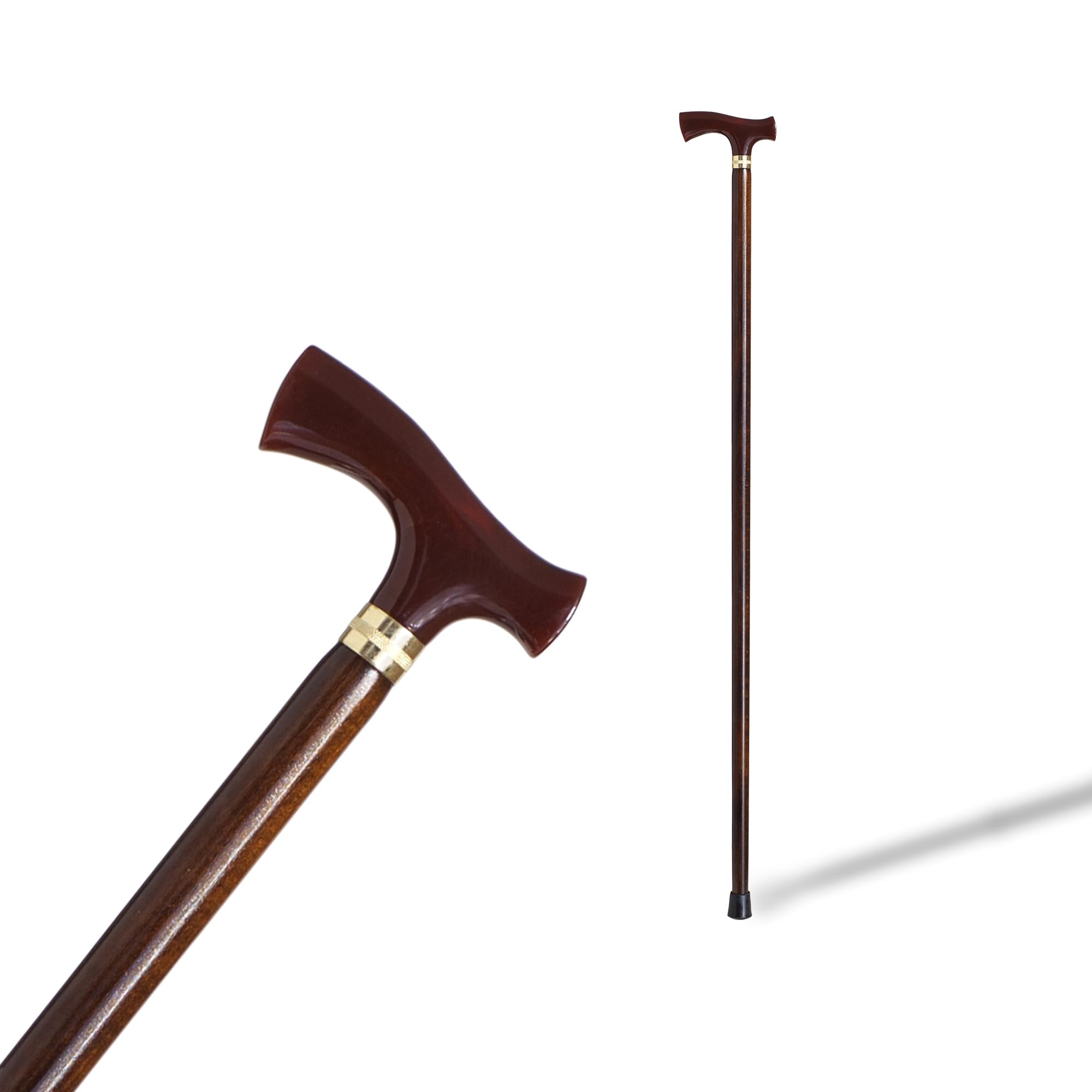 626 Elegant Finish Mother of Pearl Handle Walking Stick Support Durable Beech Stick Non-Slip Rubber Elderly