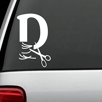 Amazon Com Letter D Scissors Hair Stylist Salon Decal Sticker