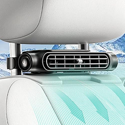 USB Car Seat Cooling Fan, Portable Car Seat Fan, USB Powered Adjustable Backseat Cooling, Truck, SUV, Efficient Car Fan for Rear Seat (Black)
