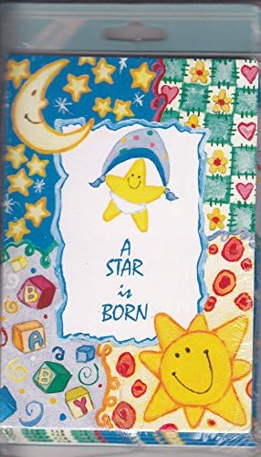 Baby Boy or Girl Birth Announcement Cards - "A Star is Born" - Sun, Moon, Star, Blocks