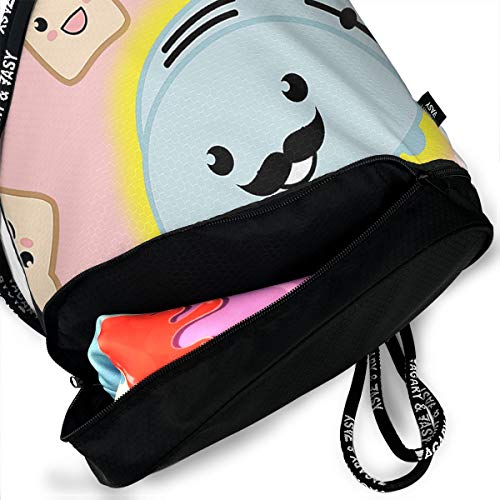 Gymsack Bread Maker Kawaii Print Drawstring Bags - Simple Bundle Pocket Backpack