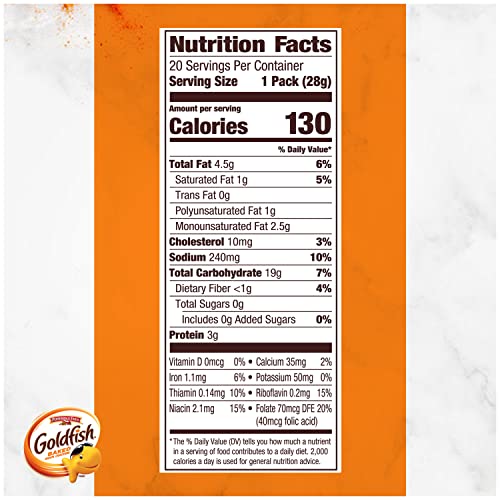 Goldfish Cheddar Cheese Crackers, Baked Snack Crackers, 1 oz OntheGo