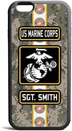 CodeiCases iPhone 7 Plus US Marine Corps Cover With Custom Name, Case Rubber Black