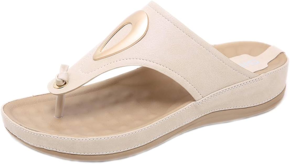 Amazon.com | MIOKE Women's Casual Flat Orthotic Flipflops Sandals with Arch Support Slip On 