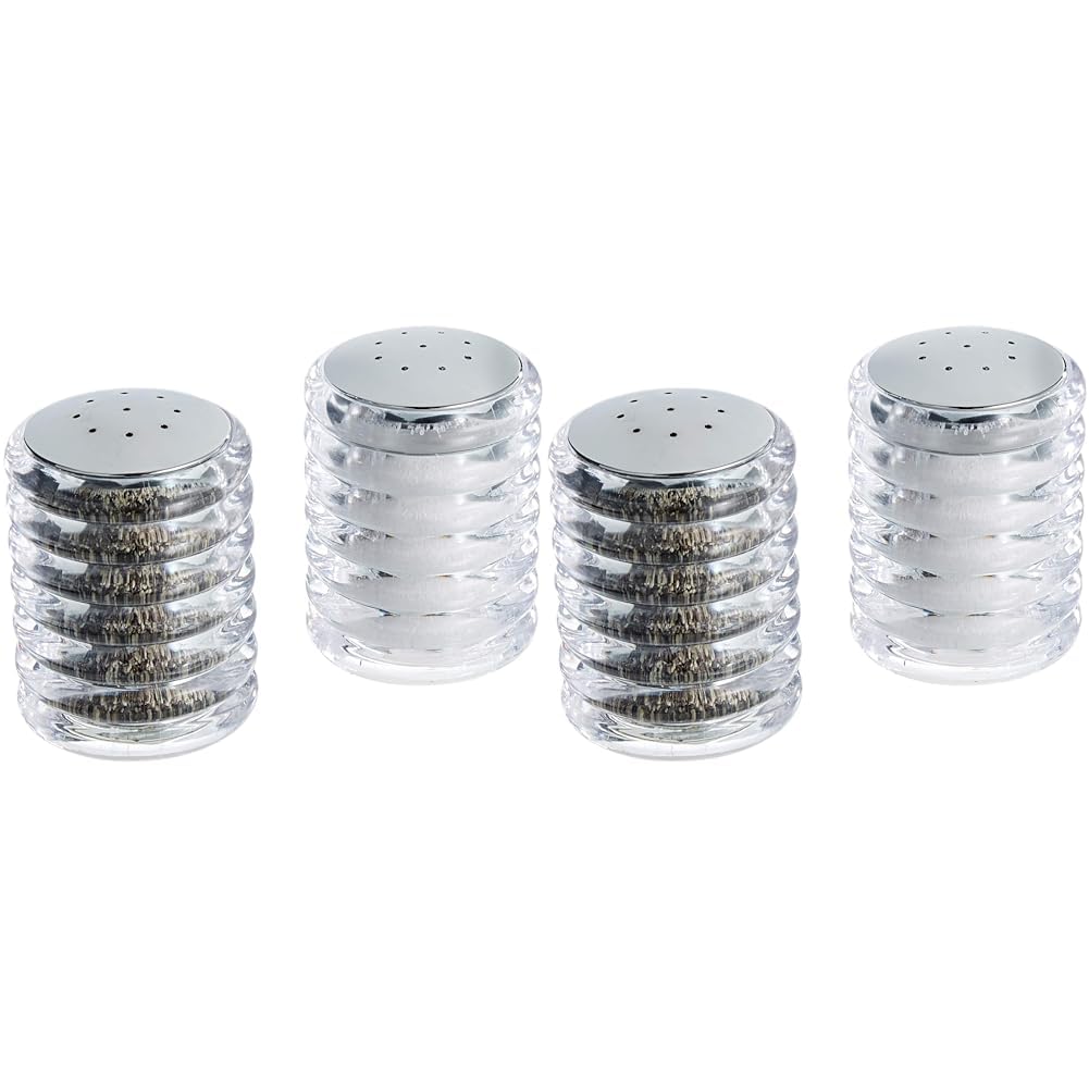 Cole & Mason H820950 Beehive Salt and Pepper Shaker Set, Salt and Pepper Pots, Acrylic/Chrome, 70 mm, Twin Salt and Pepper Set, Includes 2 x Salt and Pepper Shakers (Pack of 2) โ image 1