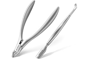 MR.GREEN Cuticle Nippers Innovate Cuticle Scissors Built-in Spring Clippers Trimmer Dead Skin Remover Manicure Beauty Tool (Cuticle Nipper+Manicure Pusher)