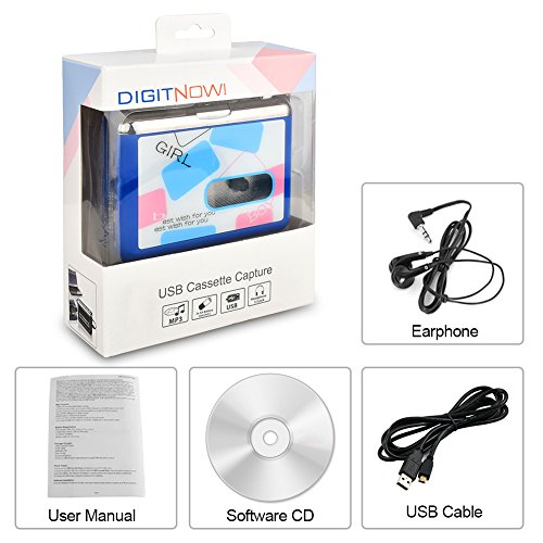 DIGITNOW Cassette PlayerCassette Tape to MP3 CD Converter Via USB,Portable Cassette Tape