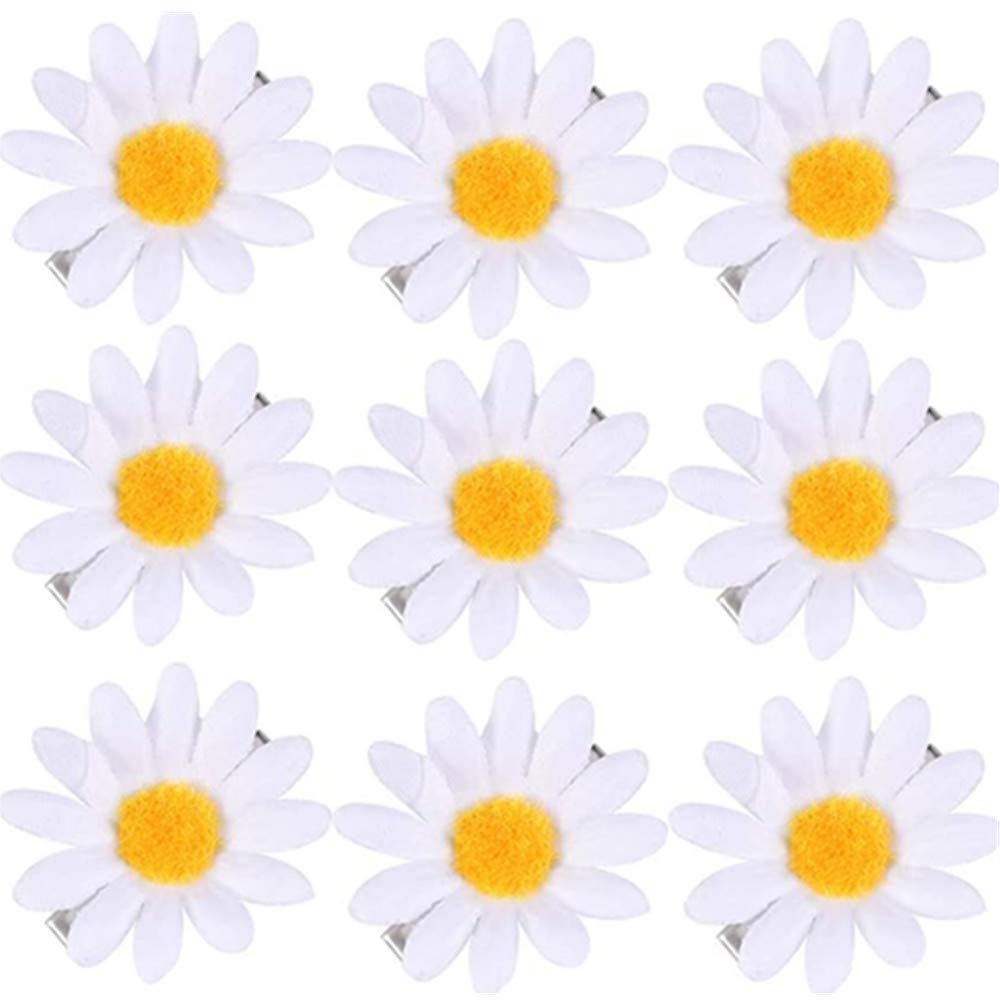 12 Pcs Daisy Hair Clips Cute Small Flower Hairpin Floral Hair Clip Flower Brooch Multicolor Hair Barrette Hair Accessories for Women Girl Bridal Party Beach Wedding