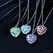 RINHOO Glow in The Dark Heart Charm Pendant Ladies Jewelry(Blue)