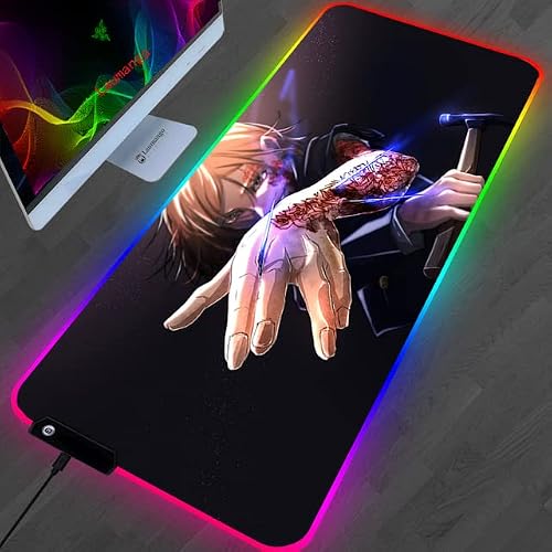 سعر RGB Jujutsu Kaisen Mouse Pad Anime Gojo Satoru Desk Mat Gamer PC ...