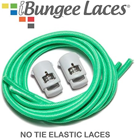 iBungee Laces (Elastic No Tie Shoelaces) Stretch Laces With Lace Locks - Sized For Neat Fit, Easy Installation (Made in the USA)