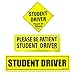 Set of 3 Reflective Student Driver Magnets for Car - Safety Vehicle Bumper Sticker for New Drivers