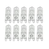 Merssavo 10pcs G9 25W AC 230V Halogen Bulbs Warm White Light Office Capsule Lamp 2800K