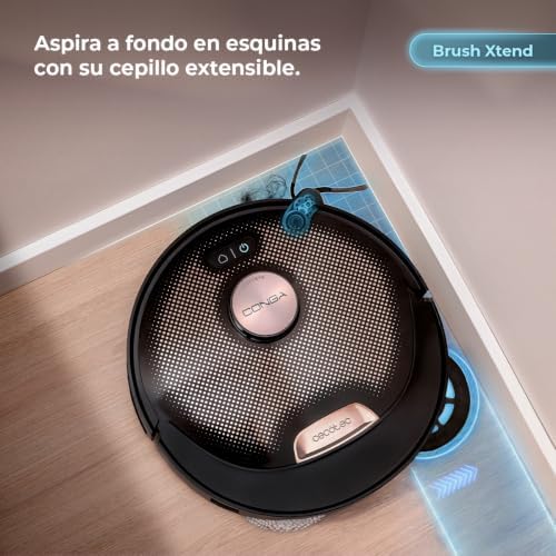 Robô aspirador e esfregão com base auto-esvaziante e AI Conga X80 Pro. Navegação a laser, 25000Pa, Autonomy 240m², Tecnologia Adaptativa, Desinfeção de Esfregões, Bluetooth e WiFi, Controlo por Aplicação — foto 4 de 8