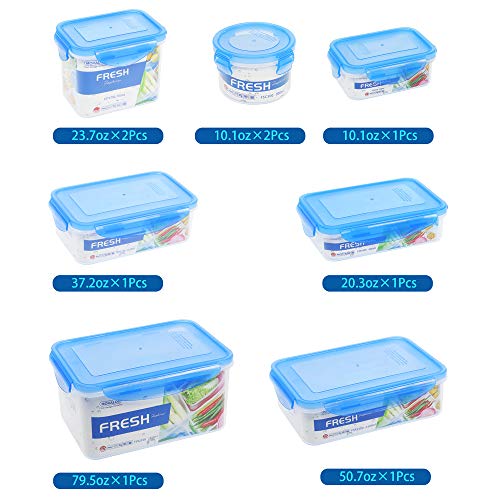Food Storage Containers with Lids, MOKALOO Plastic Meal Prep Containers with Airtight Leak Proof Lids, BPA-Free Reusable Bento Lunch Box, Food Prep Containers for Kitchen Use [9-Pack] - Thumbnail 3