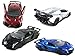 HCK Set of 4 2017 Lambo Veneno - Pull Back Toy Cars 1:32 Scale (Red, Black, Silver, Blue)