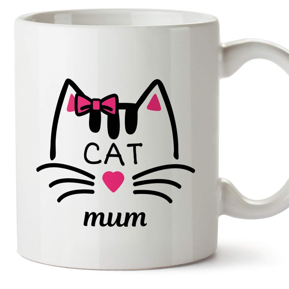 MUGFFINS Funny Mug -"Cat Mum" - Gift/Present for Breakfast. Ceramic Cup 11oz