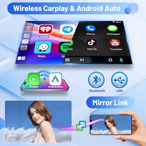 Inefala 4+64G Car Radio for Citroen Nemo/Peugeot Bipper/Fiat Fiorino Qubo 2008-2017 Android 15 with Wireless CarPlay Android Radio, 10 Inch Car Screen with Bluetooth WIFI GPS FM/RDS 32EQ SWC
