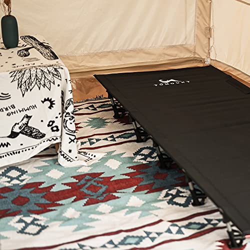 TOMOUNT Folding Camp Bed Ultralight Aluminium Bars 190 x 70 cm Compact and Portable Camping Lounger Easy to Build Heavy Duty Camping Bed Tents, Outdoor Hiking