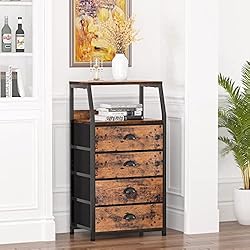Furnulem Tall 4 Drawers Dresser, Vertical Storage
