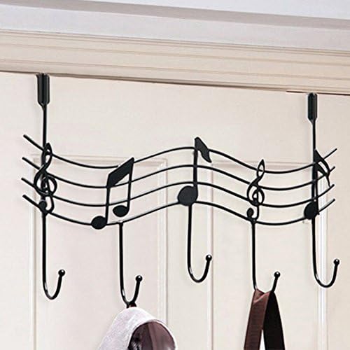 Creative Iron Musical Note Gate Hook Strong Wall Hanger Hook Free Nail (Black)
