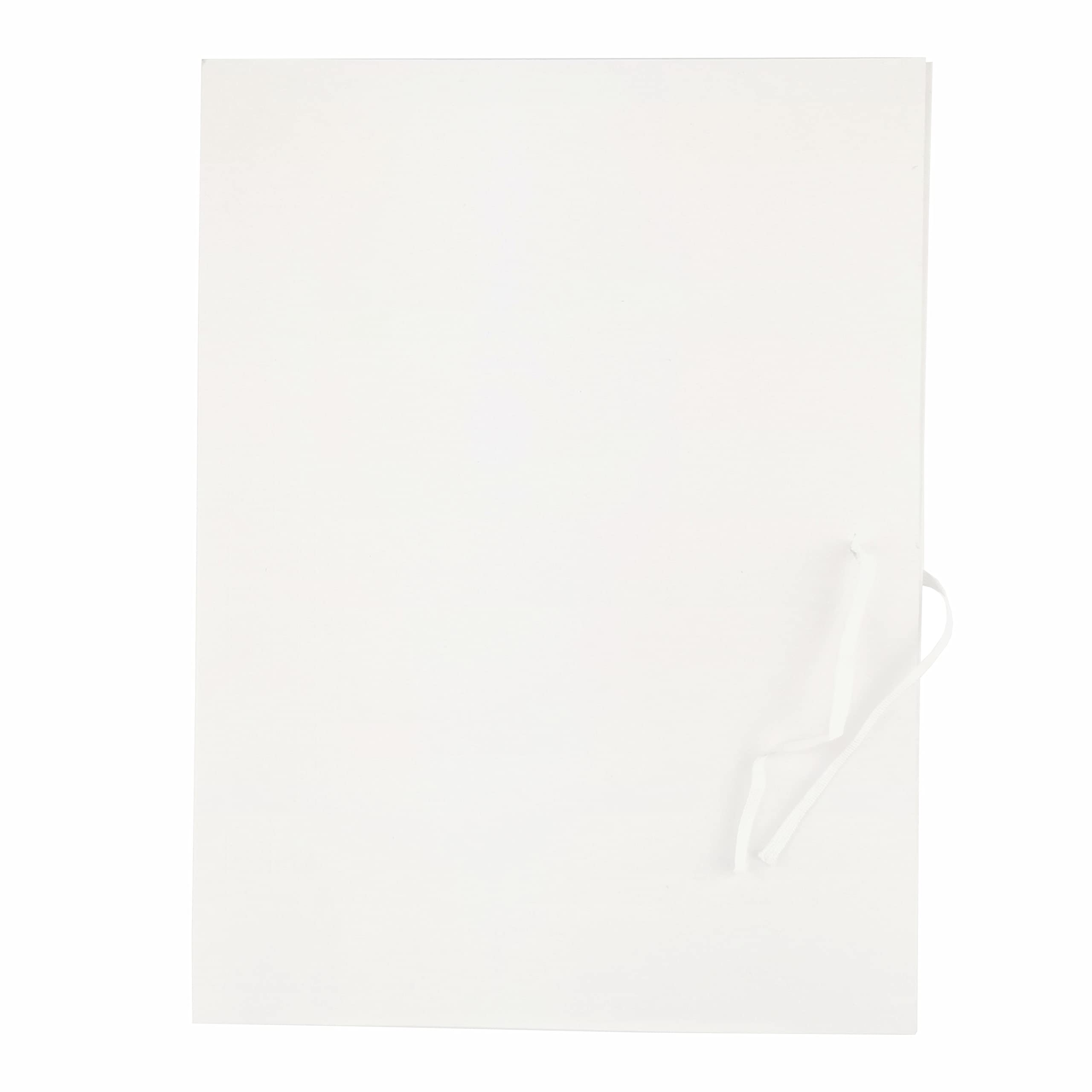 D.RECT Pack of 50 Cardboard folders, Post Folder with Ribbon Closure, 250 g, White — image 1