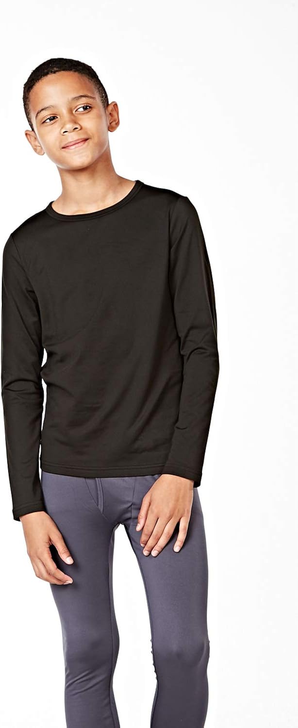 DEVOPS Boys 2-Pack Thermal Shirts Compression Long Sleeve Tops with Fleece Lined: Clothing