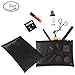 Relavel 2 piece Black Mesh makeup bag cosmetic brushes case for Beauty Essentials Portable size for travel (2 Pcs)