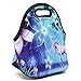 icolor Flower&Unicorn Insulated Neoprene Lunch Bag Tote Handbag lunchbox Tote Cooler warm Pouch